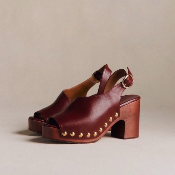 NIB Sezane Harper Leather Clogs, Size 8 - Picture 6 of 11